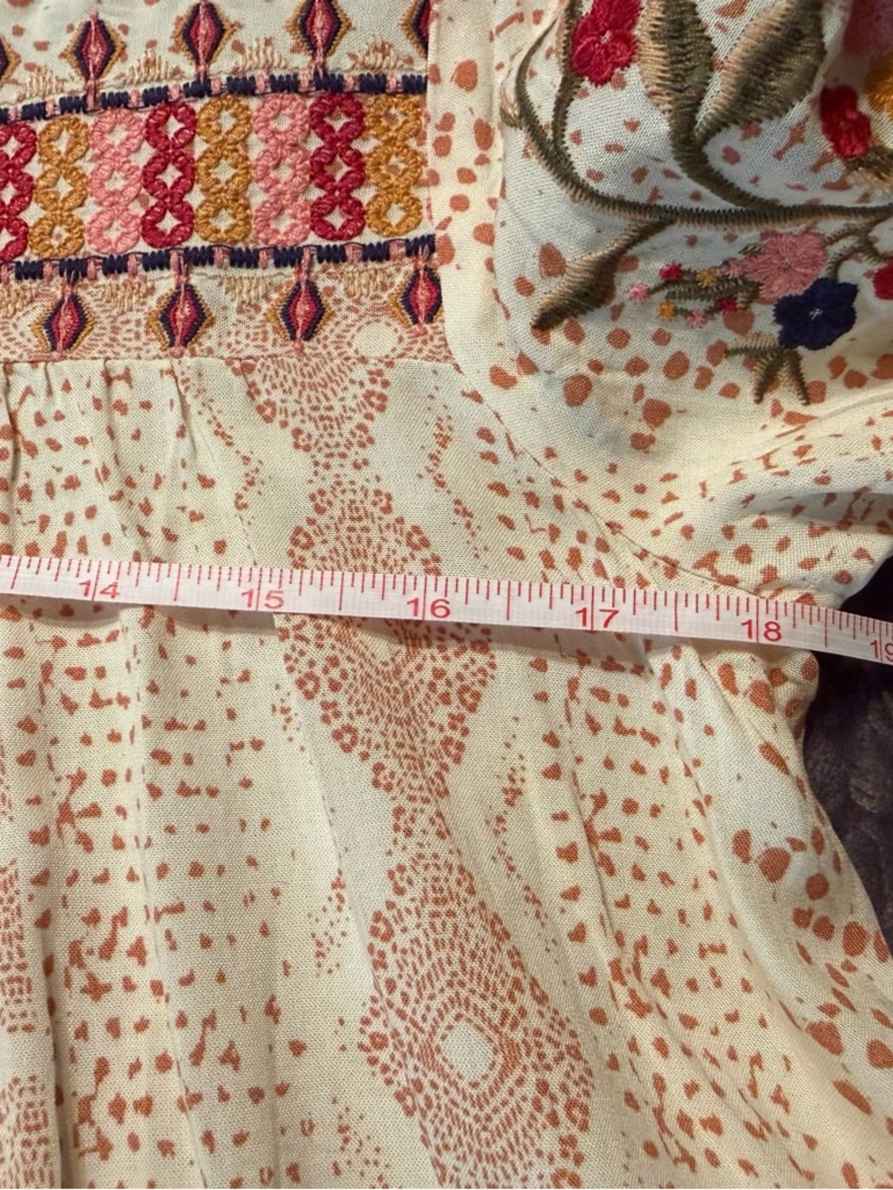 Savanna Jane Cream Embroidered Floral Boho Tunic - Picture 10 of 11